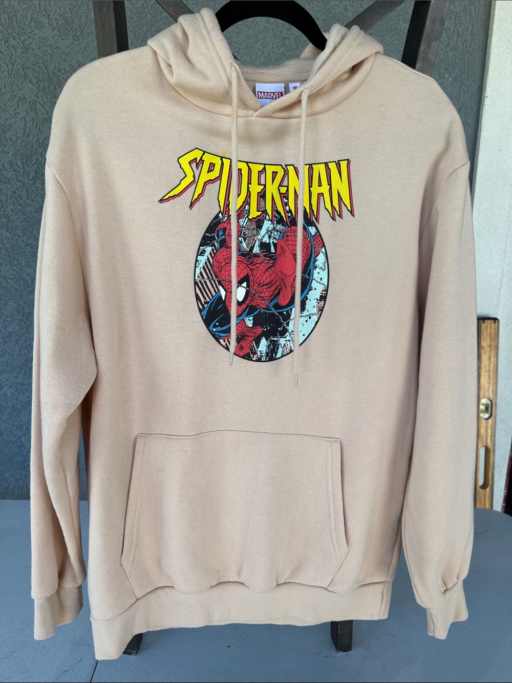 Marvel Spider-Man Beige Graphic Hoodie